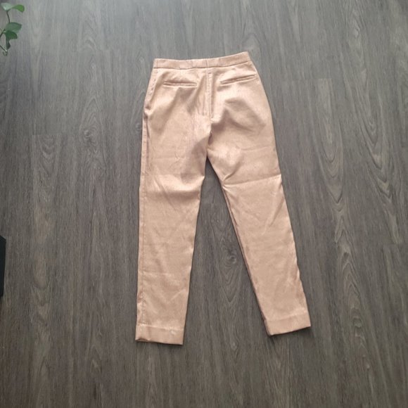 Topshop Pink Peach Champagne Sparkle Shimmer Trousers Pants - Picture 2 of 3